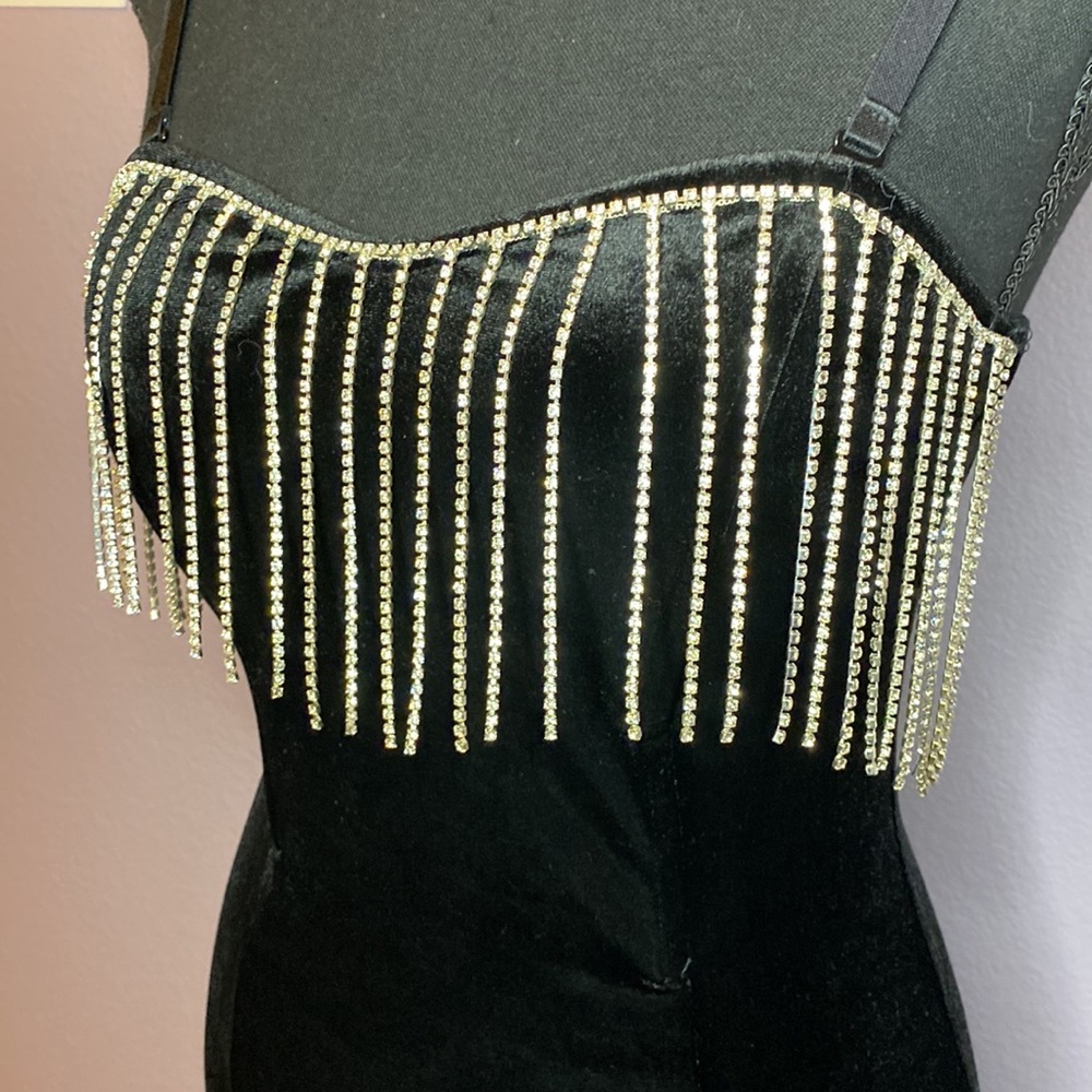Velour Rhinestone party mini dress ✨💎